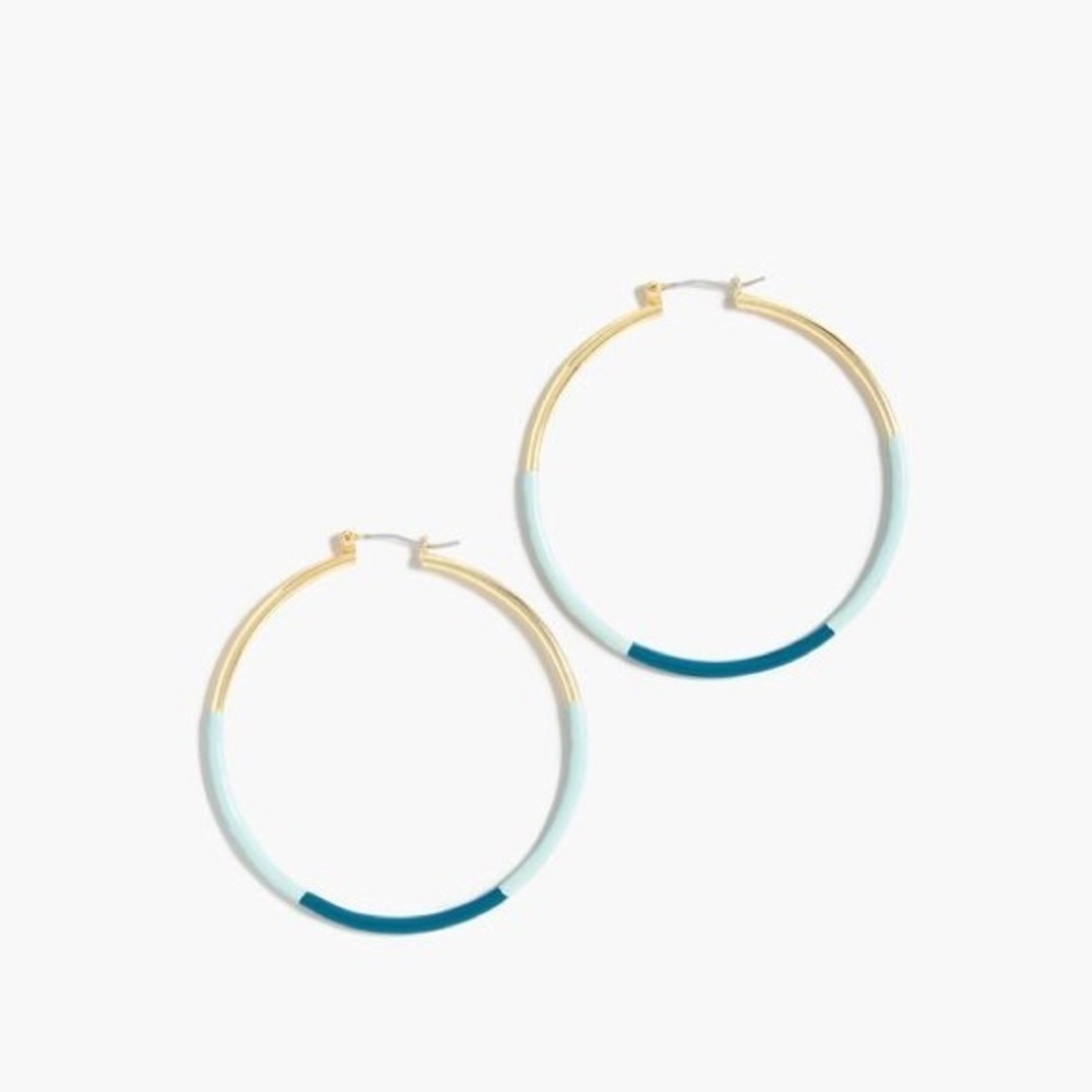 J.Crew NWT Blue Toned Hoop Earrings